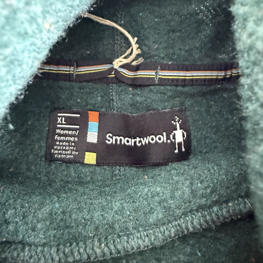 Smartwool Hudson Trail Pullover Fleece Cowl Neck Sweater Green Women's XL NWOT - Picture 6 of 12